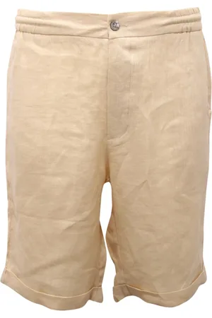 ALPHA STUDIO Homme, Shorts, , Taille: M Short Bermuda en Lin avec Cordon de Serrage