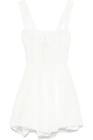 CHARO RUIZ IBIZA Femme, Robes, Blanc, Taille: 42 FR Robe Blanche à Ourlet Peplum