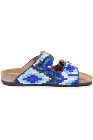 Maliparmi Femme, Chaussures, Bleu, Taille: 37 EU Mules à Perles Made in Italy