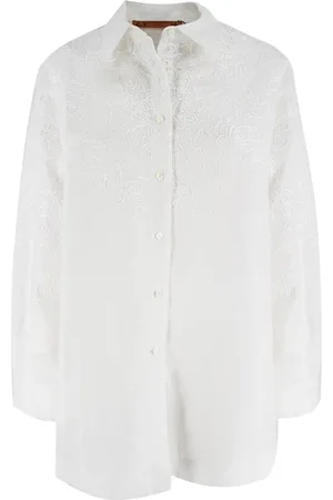 ERMANNO SCERVINO Femme, Blouses et Chemises, Blanc, Taille: 42 FR Chemise brodée florale pour toute occasion