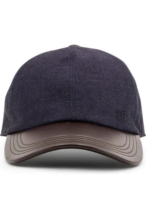 Berluti Homme, Accessoires, Bleu, Taille: S Chapeaux en Cuir Bleu avec Sangle Réglable