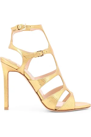 Tom Ford Femme, Chaussures, Jaune, Taille: 41 EU Sandales à talons hauts en cuir doré