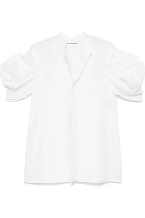 JUNYA WATANABE Femme, Blouses et Chemises, Blanc, Taille: 40 FR Chemise Blanche à Manches Bouffantes et Détails Plissés