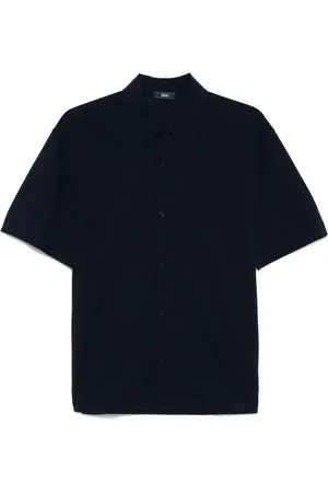 HERNO Homme, Chemises, Bleu, Taille: M Chemise en Coton de Luxe Bleu Marine