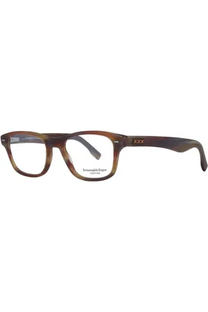 Ermenegildo Zegna Homme, Accessoires, Brun, Taille: ONE Size Montures Optiques en Plastique Marron Rectangulaires