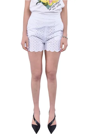 MVP Wardrobe Femme, Shorts, Blanc, Taille: 34 FR Shorts Bermuda en dentelle taille haute