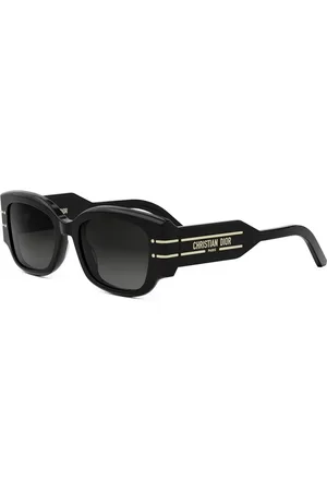 Dior Unisex, Accessoires, Noir, Taille: ONE Size Lunettes de Soleil Rectangulaires Modernes avec Accents Dorés