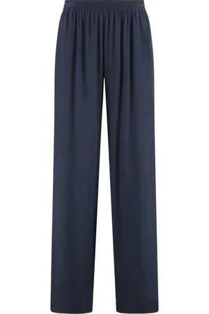 GIANLUCA CAPANNOLO Femme, Pantalons, Bleu, Taille: 42 FR Pantalon en soie avec deux poches latérales