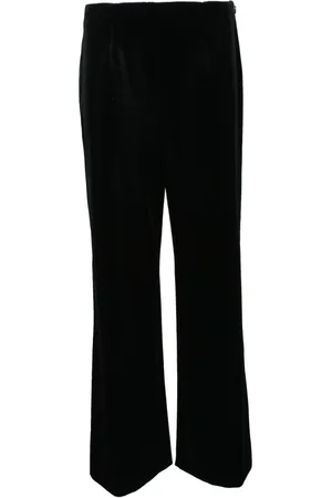 Serafini Femme, Pantalons, Noir, Taille: 38 FR Pantalon large taille haute classique en velours