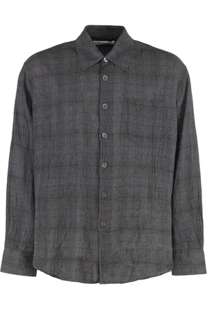 OUR LEGACY Homme, Chemises, Gris, Taille: M Chemise en Mélange de Coton à Carreaux avec Poche Poitrine