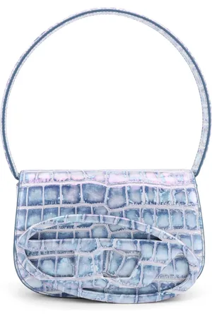 Diesel Femme, Sacs, Bleu, Taille: ONE Size Sac Bandoulière en Cuir Bleu Métallique