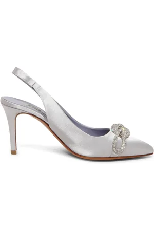 Albano Femme, Chaussures, Gris, Taille: 38 EU Chaussures Slingback en Satin Argent Modèle 3229/70