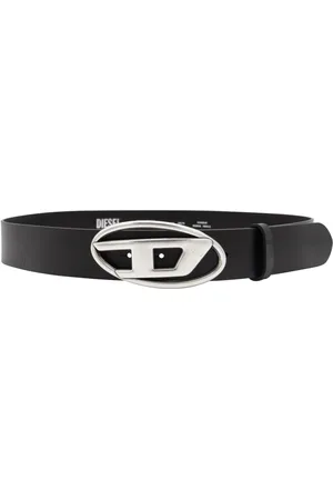 Diesel Homme, Accessoires, Noir, Taille: 80 CM Ceinture en cuir noir avec logo