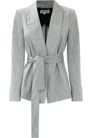 Kocca Femme, Vestes, Gris, Taille: 38 FR Veste Kimono Élégante avec Ceinture
