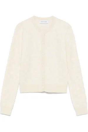 Marine Serre Femme, Pulls, Blanc, Taille: 42 FR Cardigan Pull Jacquard Lune Blanc