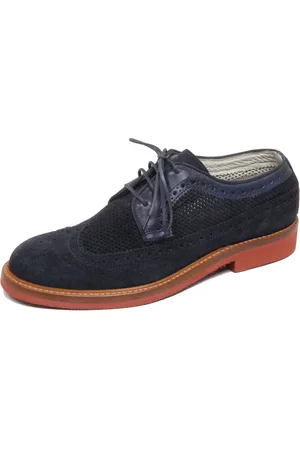 Corvari Homme, Chaussures, Bleu, Taille: 41 EU Chaussure perforée en velours bleu foncé