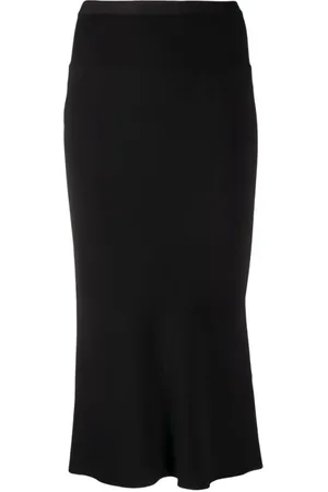 Rick Owens Femme, Jupes, Noir, Taille: 42 FR Jupe mi-longue en maille à taille haute