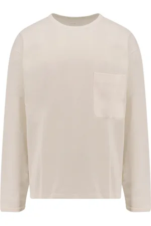 LEMAIRE Homme, Tops, Blanc, Taille: L T-shirts et Polos Blancs avec Poche