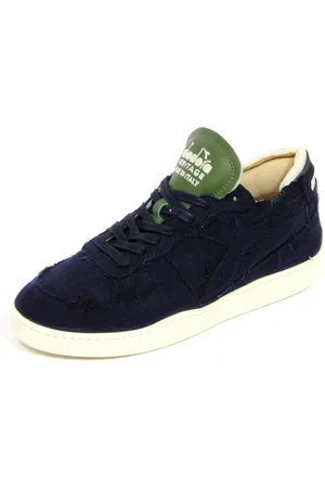 Diadora Homme, Chaussures, Bleu, Taille: 45 EU Heritage Basket Row Cut Chaussures en Tissu