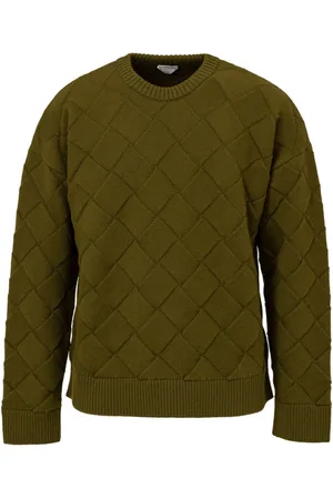 Bottega Veneta Homme, Pulls, Vert, Taille: S Pull emblématique en laine tricotée 3D