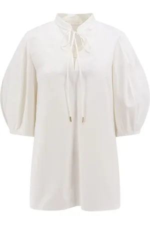 Chloé Femme, Blouses et Chemises, Blanc, Taille: 40 FR T-shirts et Polos blancs avec col en V