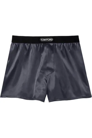 Tom Ford Homme, Maillots de bain, Noir, Taille: S Velours Patch Soie Sous-vêtements Gris