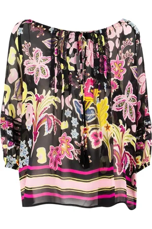 ERMANNO SCERVINO Femme, Blouses et Chemises, Multicolore, Taille: 38 FR Chemise à Imprimé Floral et Détails en Dentelle