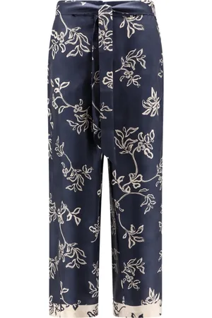 Max Mara Femme, Pantalons, Bleu, Taille: 38 FR Pantalon Large en Soie Bleu