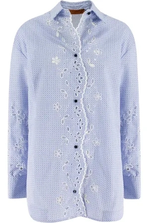 ERMANNO SCERVINO Femme, Blouses et Chemises, Bleu, Taille: 38 FR Chemise Classique pour Toutes Occasions