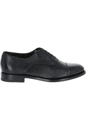 santoni Homme, Chaussures, Noir, Taille: 43 EU Chaussures en Cuir Noires à Lacets
