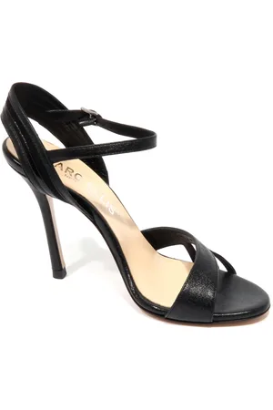 MARC ELLIS Femme, Chaussures, Noir, Taille: 40 EU Sandalie Rayée Fabriquée en Italie