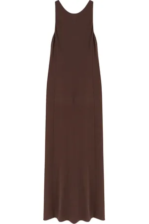 Max Mara Femme, Robes, Brun, Taille: 38 FR Robe sans manches marron Fabriquée en Italie