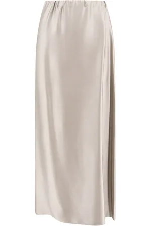 Giorgio Armani Femme, Jupes, Gris, Taille: 40 FR Jupe en Soie Grise avec Taille Élastique