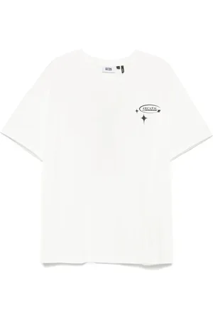 GCDS Homme, Tops, Blanc, Taille: S T-shirt Blanc avec Logo Imprimé