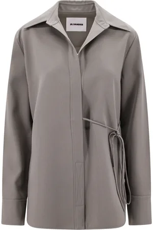 Jil Sander Femme, Blouses et Chemises, Vert, Taille: 36 FR Chemise verte en laine à col en V