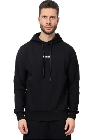 DISCLAIMER Homme, Sweatshirts et sweats à capuche, Noir, Taille: L Sweat à capuche noir en coton