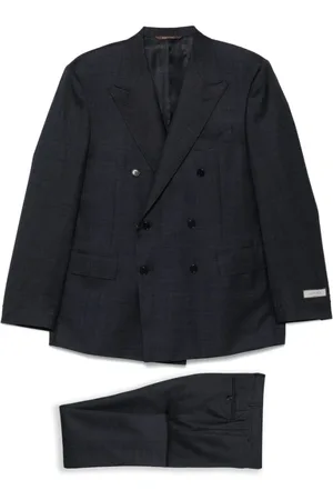 CANALI Homme, Costumes, Bleu, Taille: L Costume bleu marine à double boutonnage