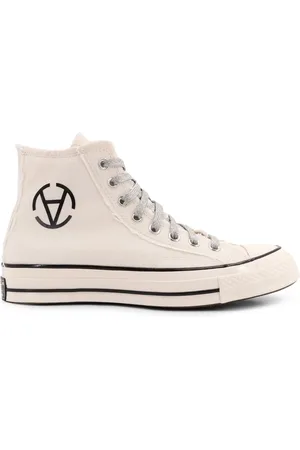 Converse Homme, Chaussures, Blanc, Taille: 39 1/2 EU Baskets Blanches avec Bords Effilochés