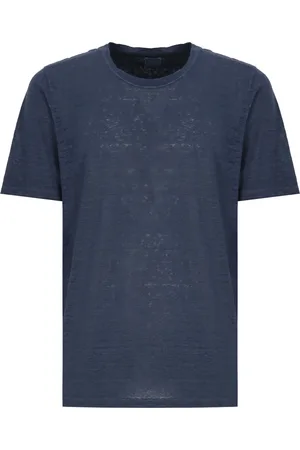 120% Lino Homme, Tops, Bleu, Taille: XL T-Chemises