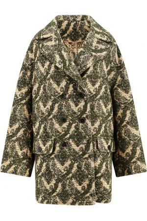 Etro Femme, Manteaux, Multicolore, Taille: 36 FR Manteau Jaune à Double Boutonnage avec Larges Revers