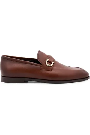 Salvatore Ferragamo Homme, Chaussures, Brun, Taille: 43 EU Chaussures plates marron avec détail métallique