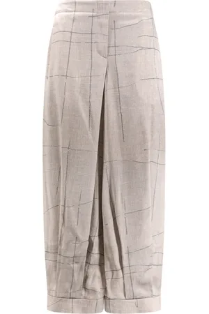 Giorgio Armani Femme, Pantalons, Gris, Taille: 38 FR Pantalon Soie Gris Fermeture Éclair