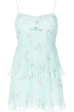 Self-Portrait Femme, Robes, Bleu, Taille: 40 FR Robe Mini Élégante Bleue Florale