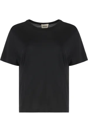 Khaite Femme, Tops, Noir, Taille: M T-shirt en viscose à col côtelé