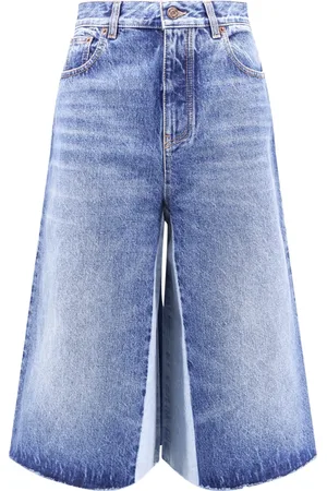 Chloé Femme, Shorts, Bleu, Taille: 38 FR Shorts en Denim Bleu Effiloché