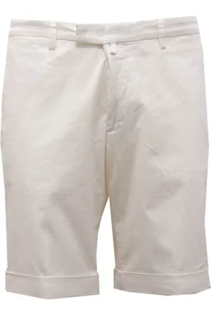 Briglia 1949 Homme, Shorts, Blanc, Taille: L Shorts Bermuda en coton blanc cassé texturé