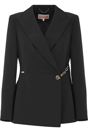 Kocca Femme, Vestes, Noir, Taille: 46 FR Veste Asymétrique Élégante avec Détail de Chaîne