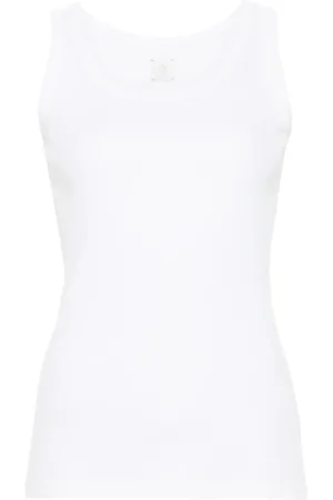 ELEVENTY Femme, Tops, Blanc, Taille: 42 FR Débardeur Blanc Coton Style Décontracté