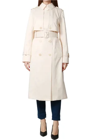 Elisabetta Franchi Femme, Manteaux, Jaune, Taille: 38 FR Manteau avec Détail en Or et Logo
