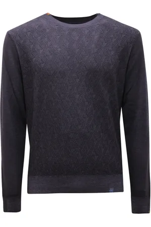 BOB der Bär Homme, Pulls, Bleu, Taille: M Pull en laine Braid bleu foncé